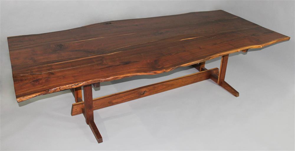 Appraisal: MONUMENTAL LIVE EDGE STUDIO FURNITURE DINING TABLE CRAFTED BY DEAN