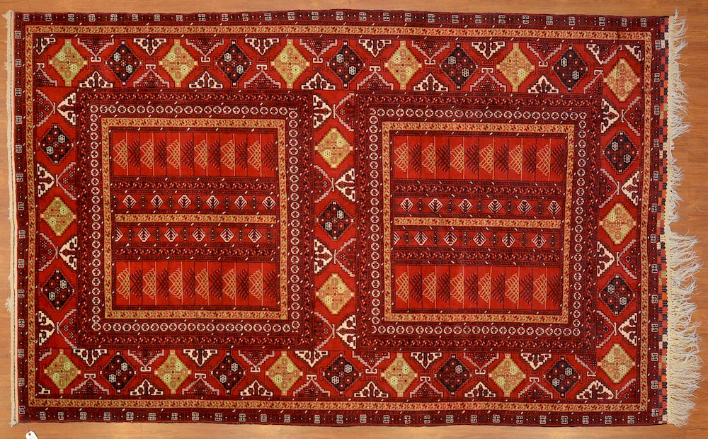 Appraisal: Turkoman Hatchli Rug x hand knotted wool foundation Condition Appears