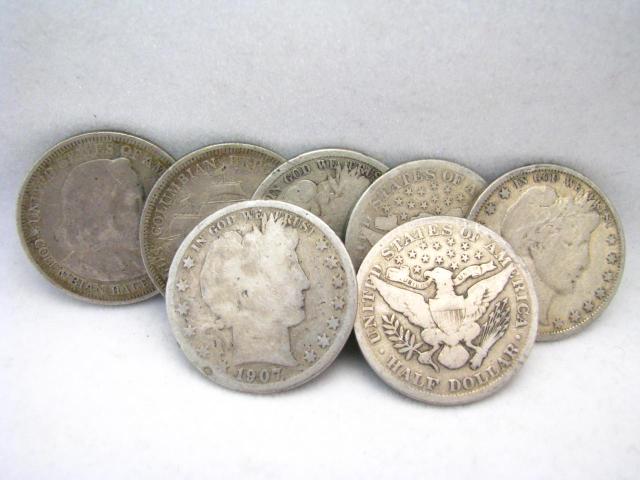 Appraisal: Five Barber silver half dollars including -S -O -D -D