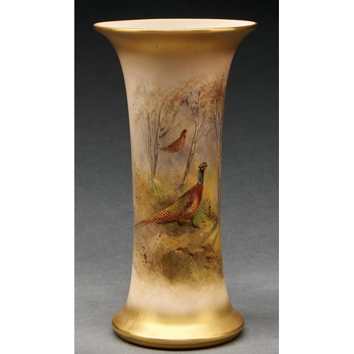 Appraisal: A Royal Worcester spill vase painted by Jas Sinton signed