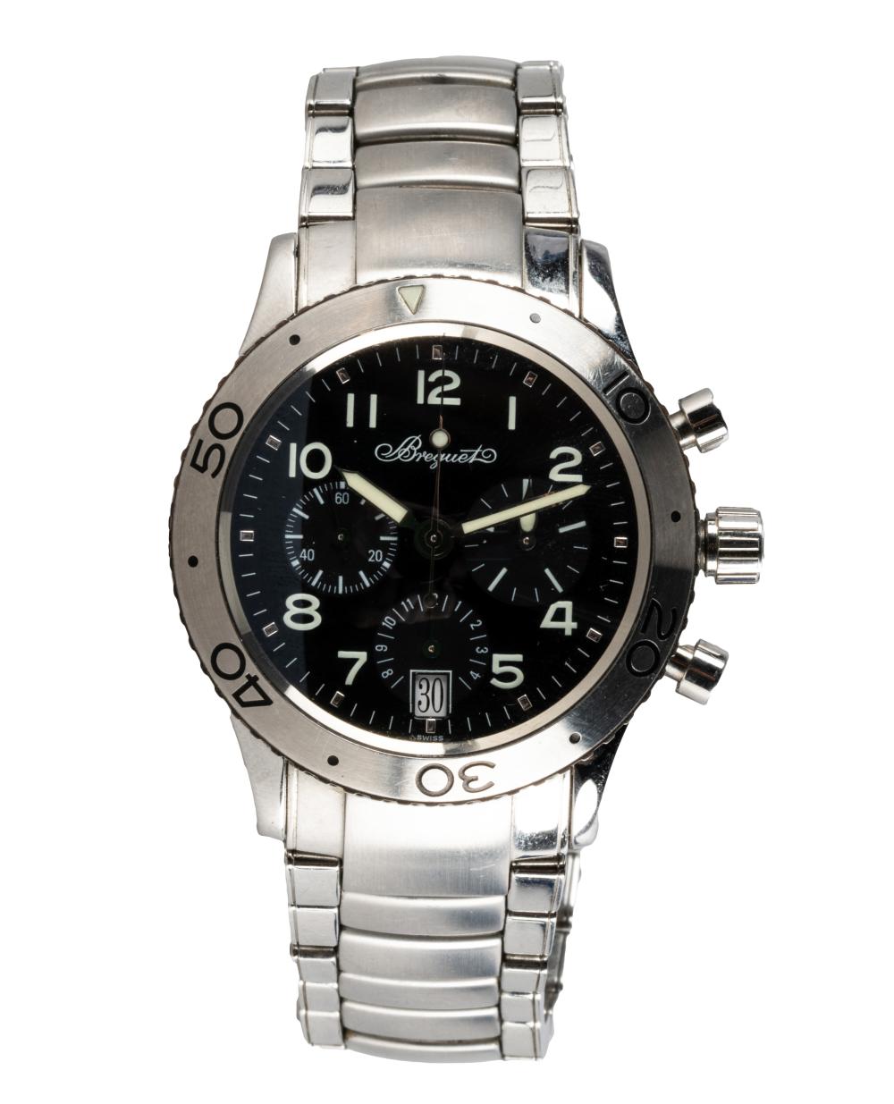 Appraisal: BREGUET TYPE XX TRANSATLANTIQUE STAINLESS STEEL WATCHthe dial signed 'Breguet'