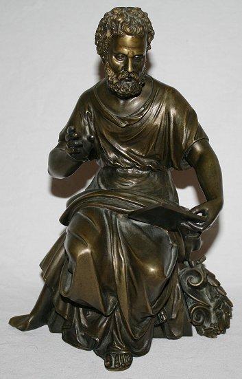 Appraisal: PILET Leon French - Socrates Seated Figure Orating Bronze ''