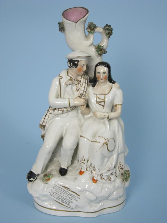 Appraisal: A Staffordshire Figure Group Highland Mary and her lover with