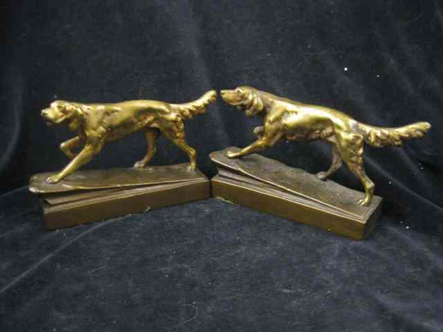 Appraisal: Armor Bronze Figural Dog Bookends deco era '' tall ''