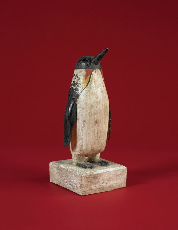 Appraisal: CARVED AND PAINTED FIGURE OF AN EMPEROR PENGUIN ATTRIBUTED TO