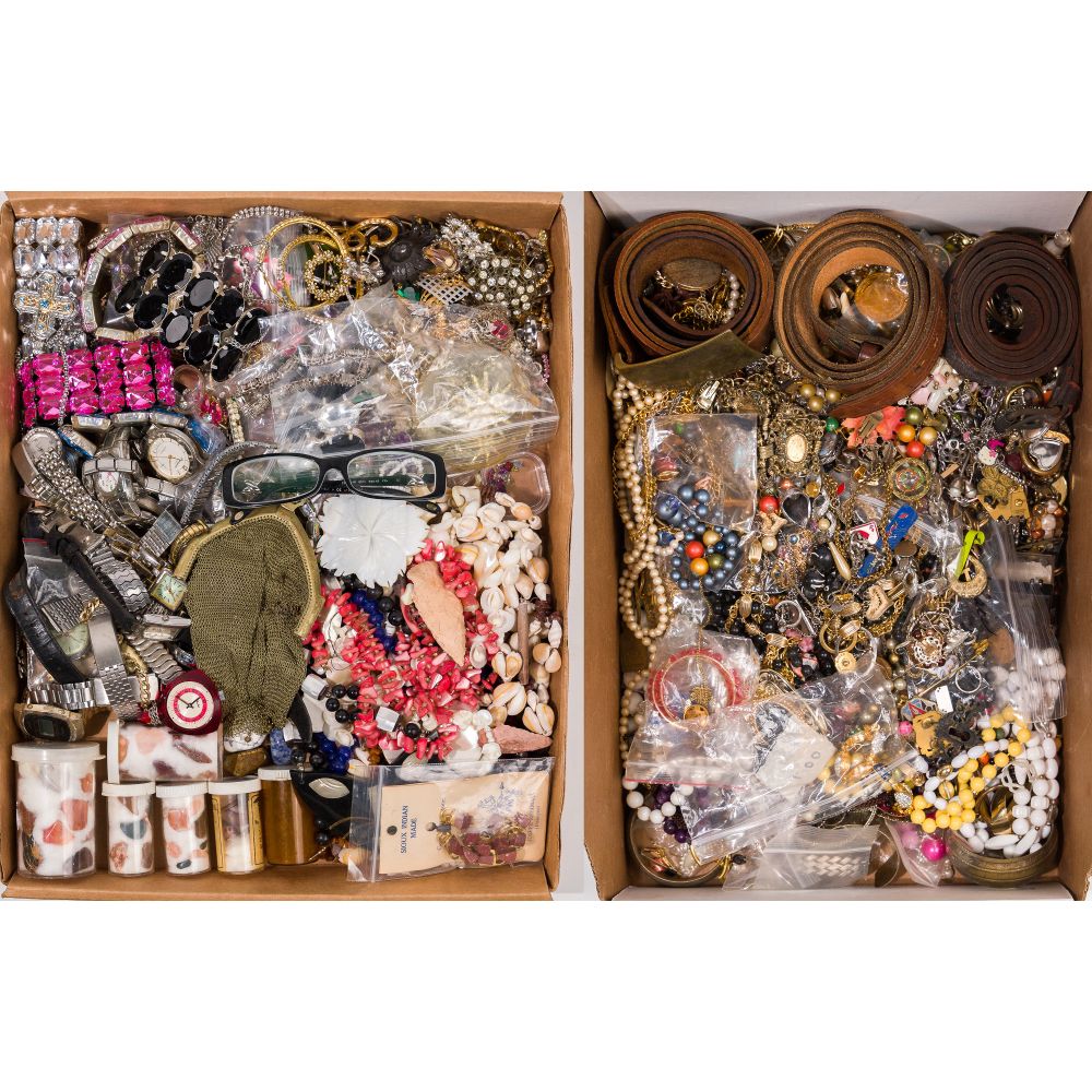 Appraisal: RHINESTONE AND COSTUME JEWELRY ASSORTMENTApproximately pounds of jewelry including necklaces