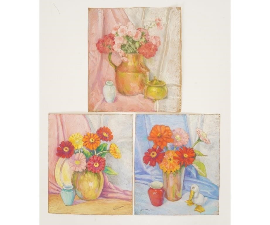 Appraisal: Three Albert Van Nesse Greene - PA unframed still life