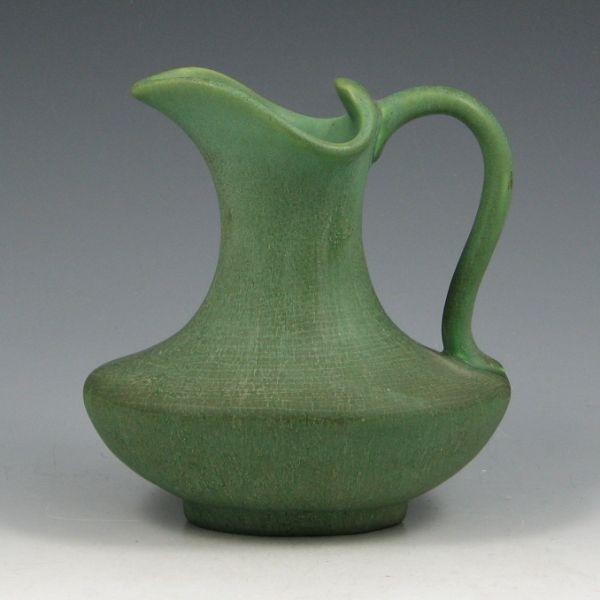 Appraisal: Hampshire Pottery matte green Arts Crafts pitcher Marked Hampshire Excellent