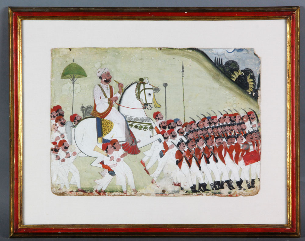 Appraisal: - Persian Military Scene Mixed Media Persian military scene mixed