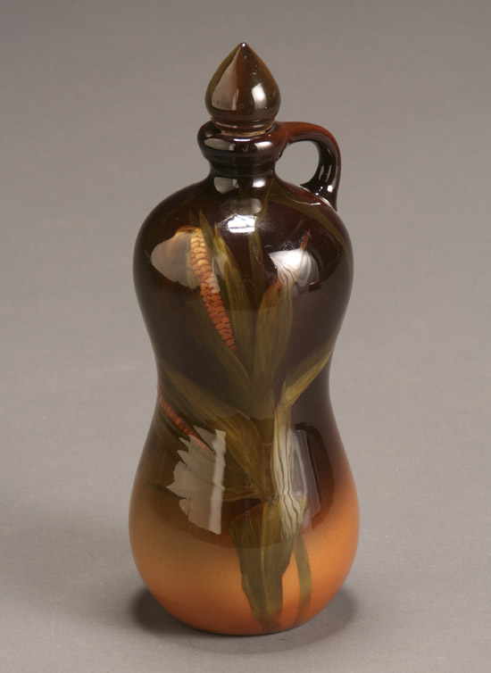 Appraisal: Rookwood Standard Glaze Whiskey Jug Dated Having a double gourd-form