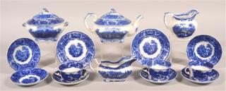 Appraisal: Various Pieces of Nonpareil Pattern Flow Blue China Teapot measures