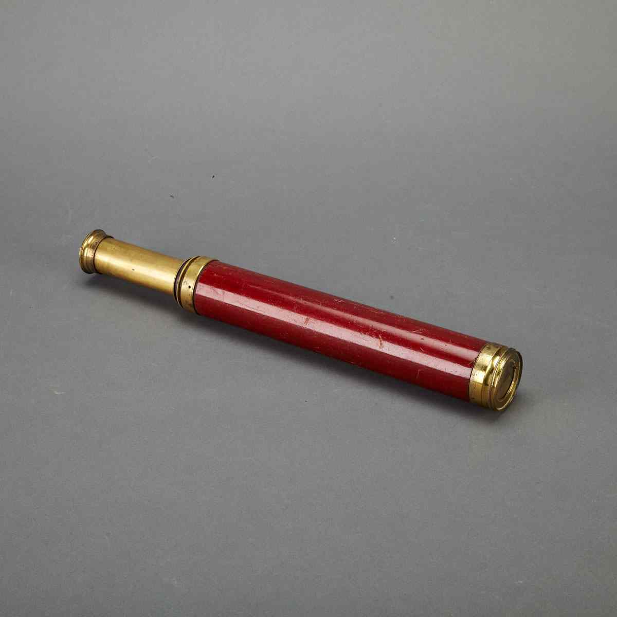 Appraisal: Victorian Mahogany and Lacquered Brass Two Draw Telescope Harris Son