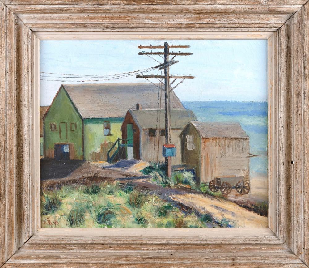 Appraisal: AMERICAN SCHOOL MID- TH CENTURY BUILDINGS BY THE SHORE OIL