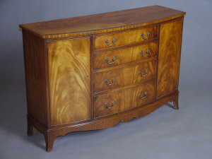 Appraisal: A Georgian style mahogany bowfront sideboard mid th century with