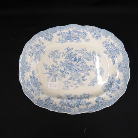 Appraisal: Victorian Ironstone Platter blue bird floral x excellent