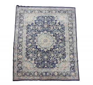 Appraisal: Hand Woven Persian Blue Tabriz ' x ' Wool Iran