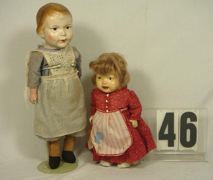 Appraisal: composition doll and inches tall vintage no markings The doll