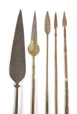 Appraisal: A large collection of African spears with differing blades and