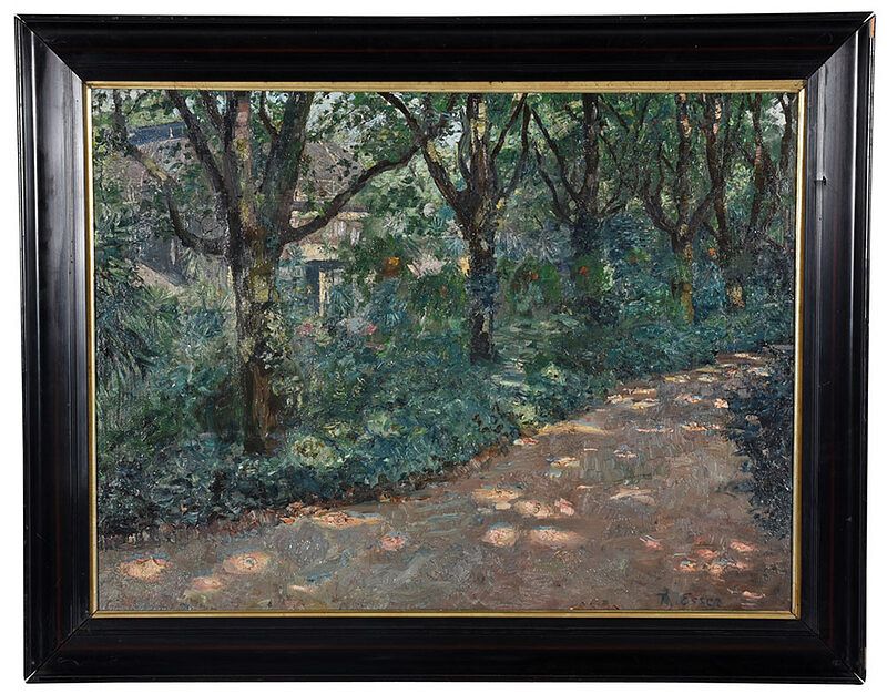 Appraisal: Theodor Esser German - Dappled Light on a Garden Path