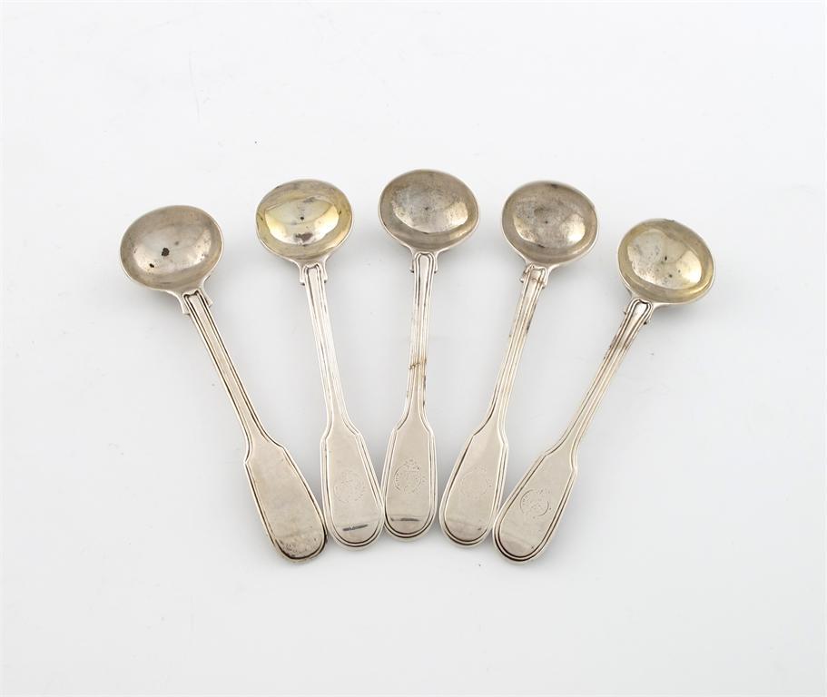 Appraisal: A set of four George IV silver Fiddle and Thread