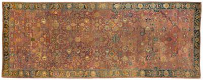 Appraisal: Indo-Persian carpet th century elegantly drawn compartment layout with stylized