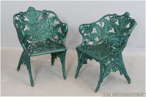 Appraisal: CIRCA PC GREEN CAST IRON GARDEN SET