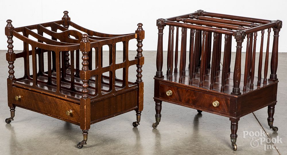 Appraisal: Regency mahogany canterbury together with another Regency mahogany canterbury ca