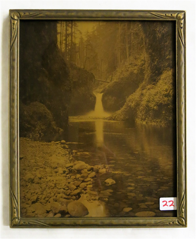 Appraisal: OROTONE PHOTOGRAPH Punchbowl Falls Oregon early th century Image measures