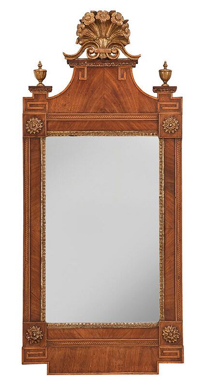 Appraisal: Adam Figured Mahogany Parcel Gilt Mirror British late th century