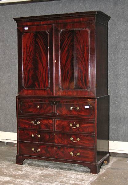 Appraisal: A George III mahogany secretary bookcase first quarter th century