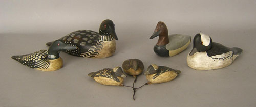 Appraisal: Seven carved and painted duck decoys late th c