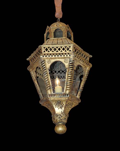 Appraisal: An Italian Baroque style gilt t le lantern th century