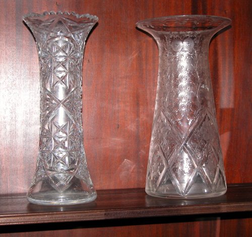 Appraisal: Artist Title Cut Glass Vases American Brilliant Period cut glass