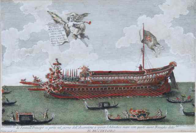 Appraisal: APPO T VIERO AFTER CANALETTO - 'Il Bucintoro' hand coloured