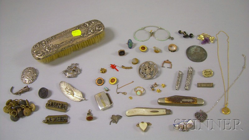 Appraisal: Group of Assorted Jewelry Items including a sterling silver brush