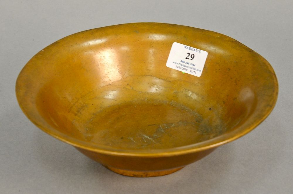 Appraisal: Early heavy bronze bowl ht in dia in Early heavy