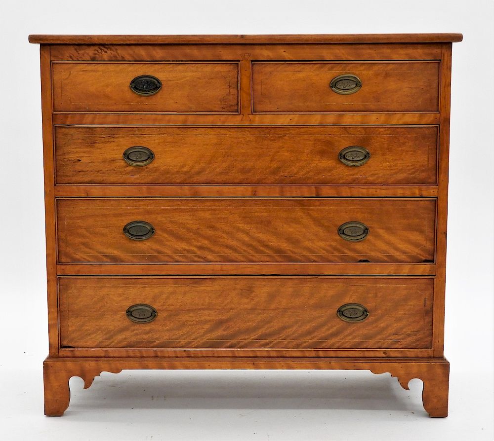 Appraisal: American Mahogany Chippendale Style Chest Drawers United States Circa Flame