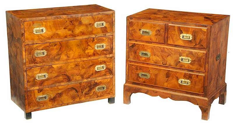 Appraisal: Two Similar Campaign Style Diminutive Chests late th century each