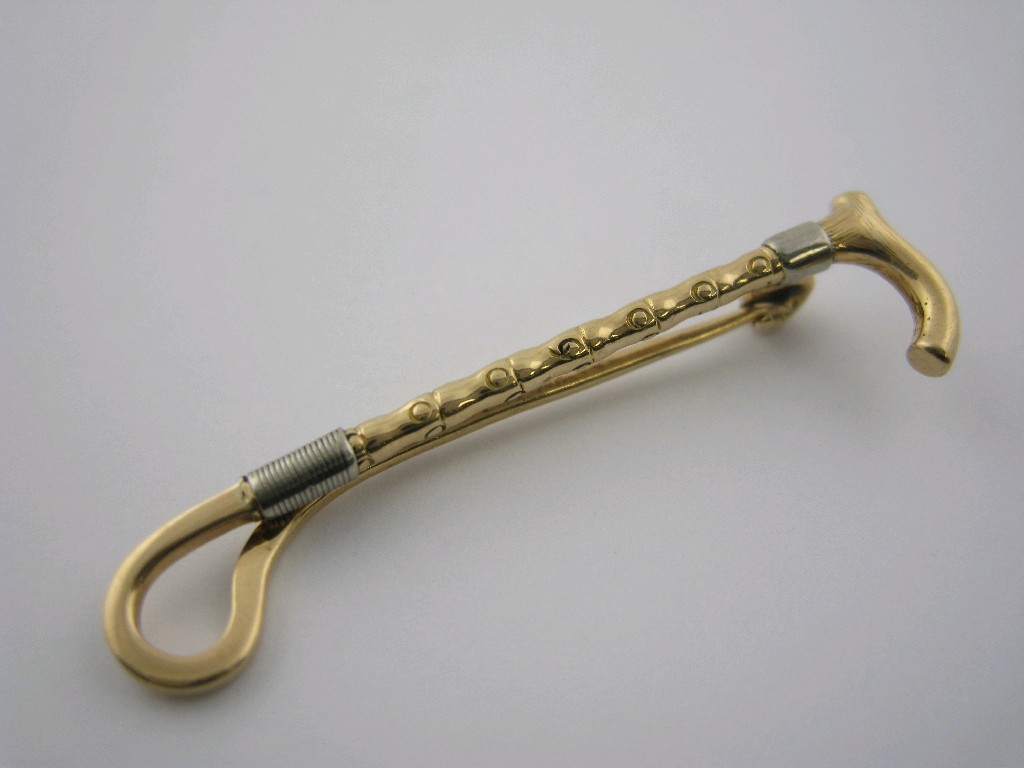 Appraisal: A Riding Crop Brooch in ct gold