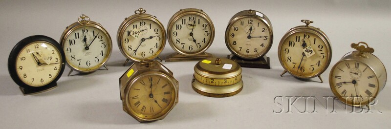 Appraisal: Group of Nine Alarm Clocks including five Westclox Big Ben