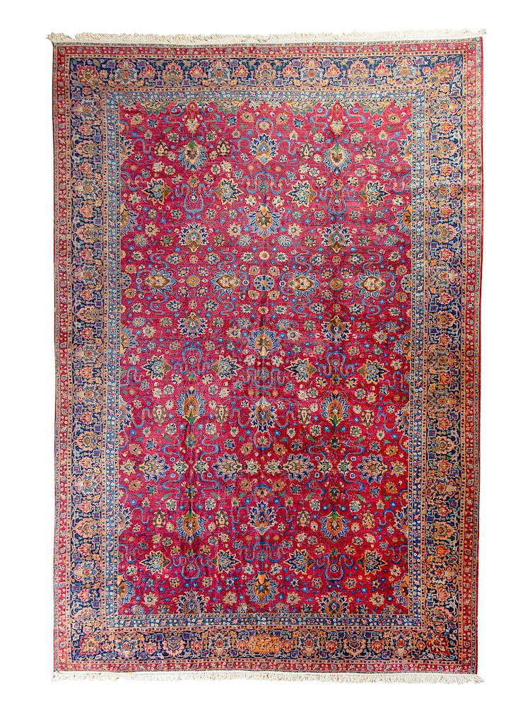 Appraisal: A Kashan Wool Rug A Kashan Wool Rug th Century