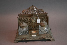 Appraisal: A Victorian cast bronze desk stand