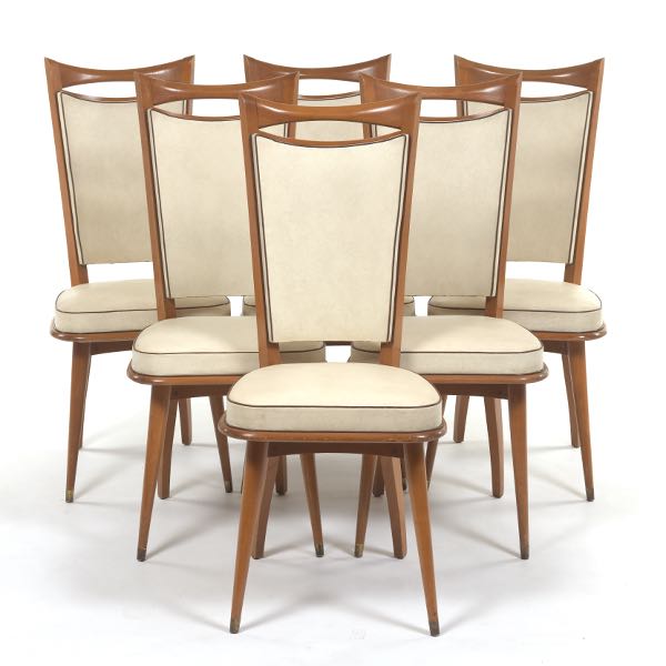 Appraisal: FRENCH MCM DINING CHAIRS SET OF H x W x