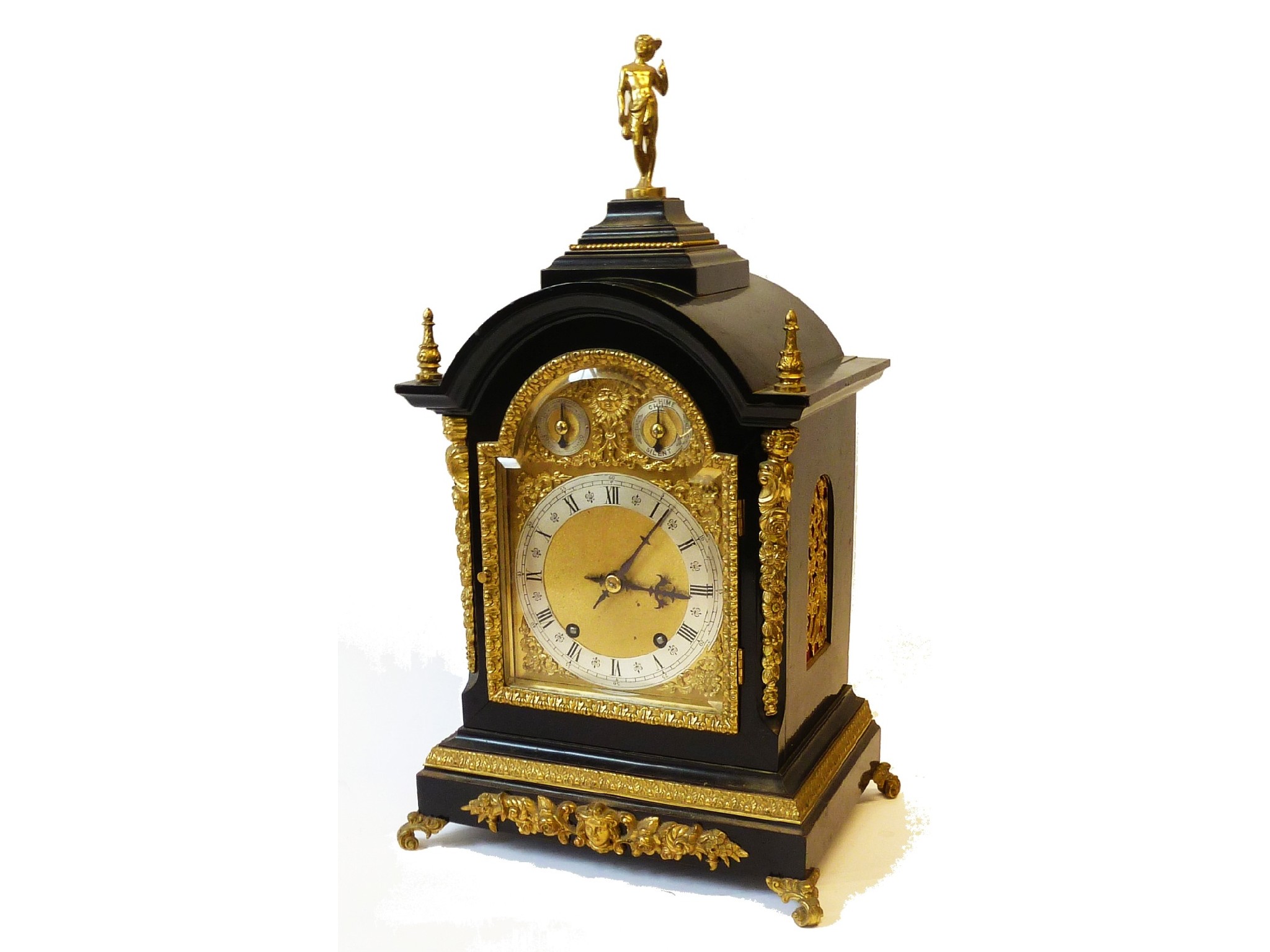 Appraisal: LATE TH CENTURY LARGE EBONISED BRACKET CLOCK WITH SPRING DRIVEN