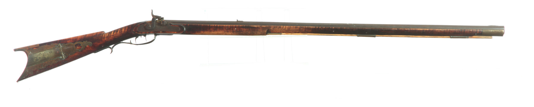 Appraisal: FULL-STOCK PERCUSSION RIFLE American th century Conversion-type percussion caliber rifle