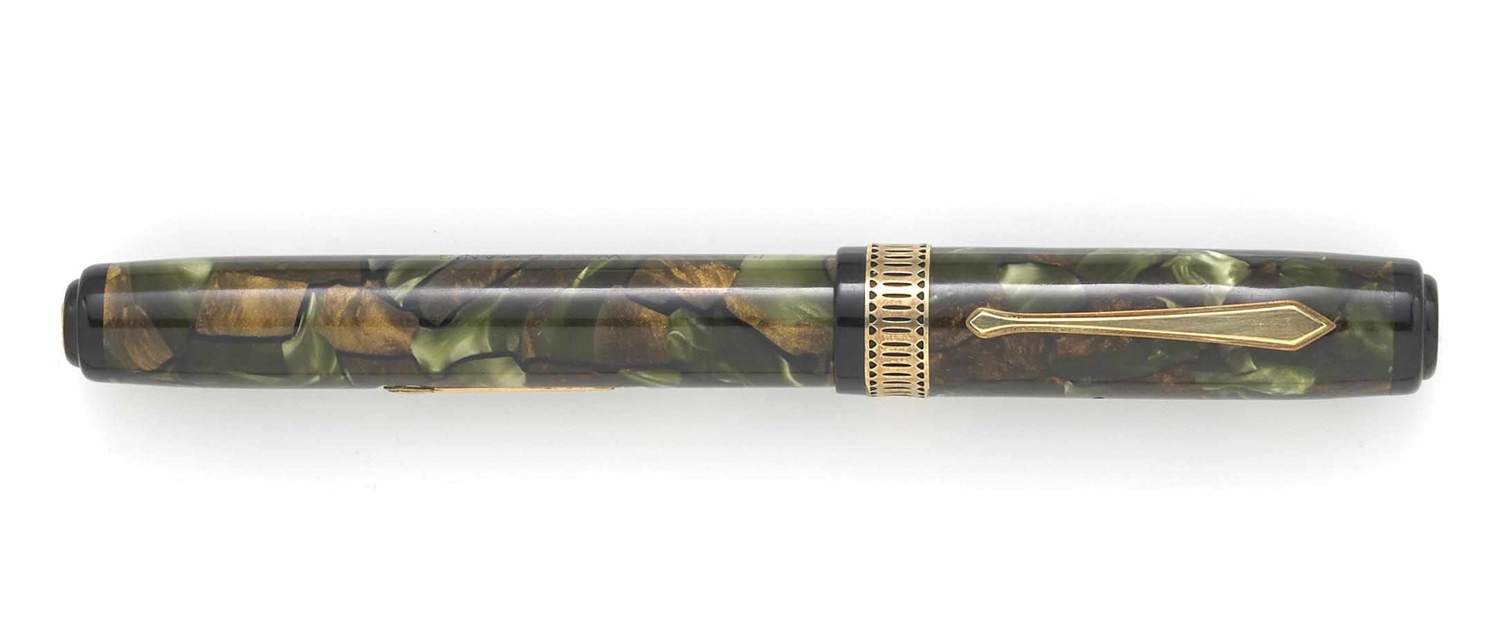 Appraisal: WATERMANS Patrician Moss Agate Fountain Pen Moss Agate celluloid Excellent