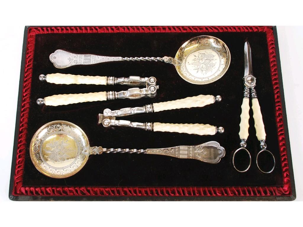 Appraisal: VICTORIAN FIVE PIECE ELECTROPLATED DESSERT SET by Joseph Rodgers and