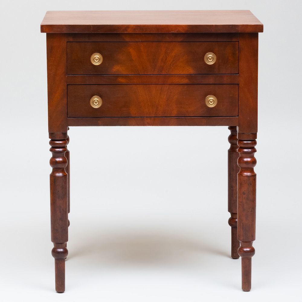 Appraisal: Classical Mahogany Two Drawer Work Table Fitted with two drawers