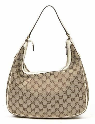 Appraisal: Gucci hobo handbag in GG monogram canvas with gold-tone hardware