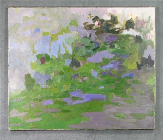 Appraisal: Turner Sally Virginia - Oil on canvas Violets in the